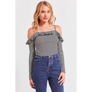 Urban Outfitters Lettuce Edge Cold Shoulder Top
